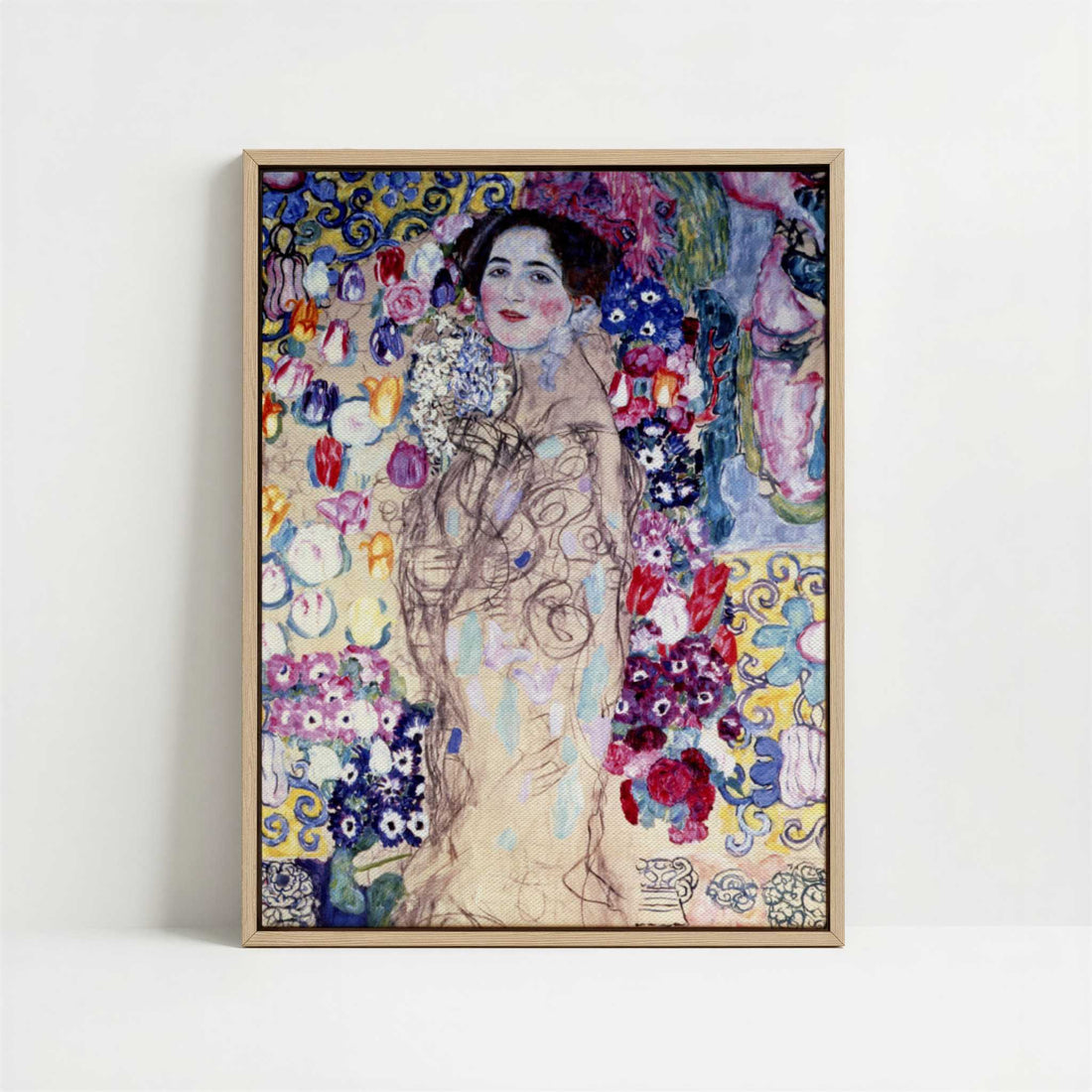 Framed Canvas - Framed canvas in oak color frame