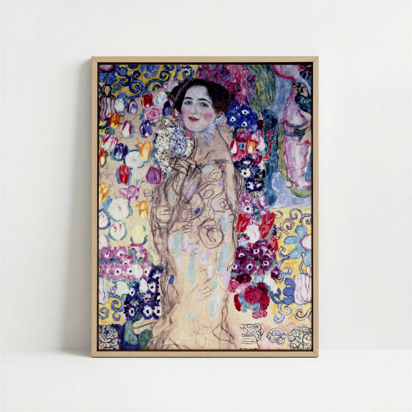 Framed Canvas - Framed canvas in oak color frame