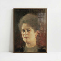 Portrait of a Lady (1894) by Gustav Klimt – Art Print - Art print in dark wood frame