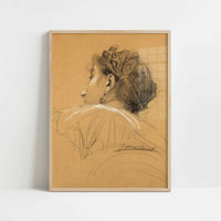 Portrait of a Woman (1918) by Gustav Klimt – Art Print - Art print in oak frame