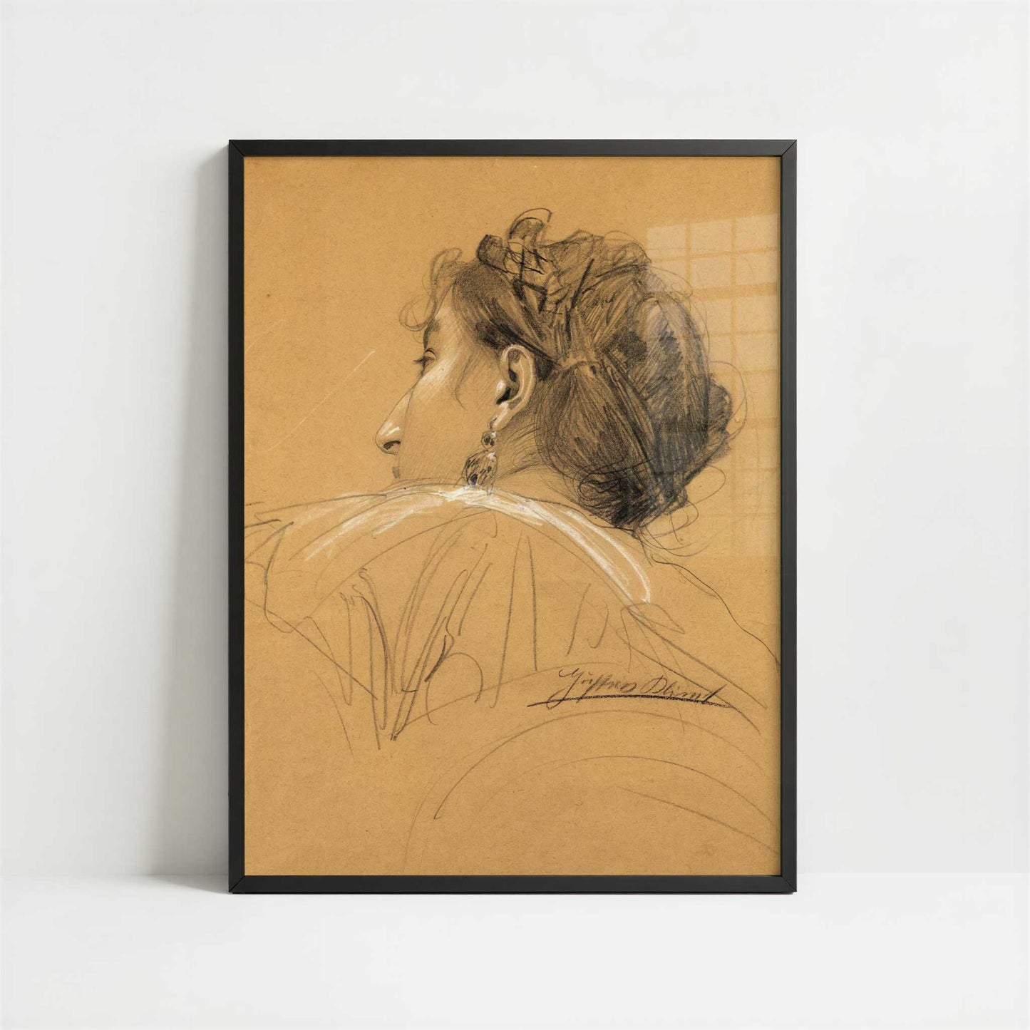 Portrait of a Woman (1918) by Gustav Klimt – Art Print - Art print in black frame