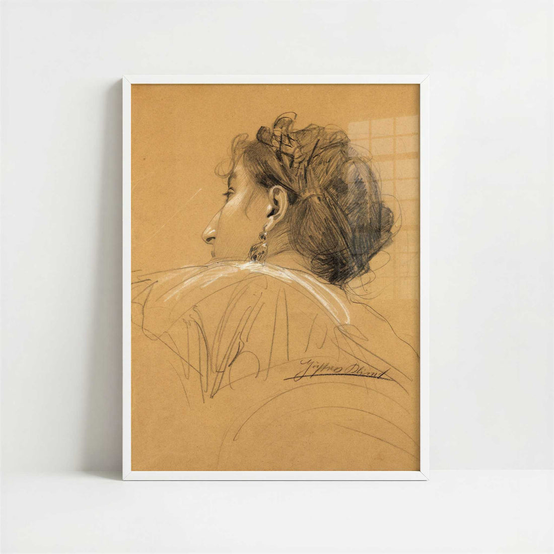Portrait of a Woman (1918) by Gustav Klimt – Art Print - Art print in white frame