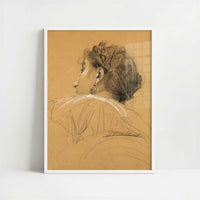 Portrait of a Woman (1918) by Gustav Klimt – Art Print - Art print in white frame