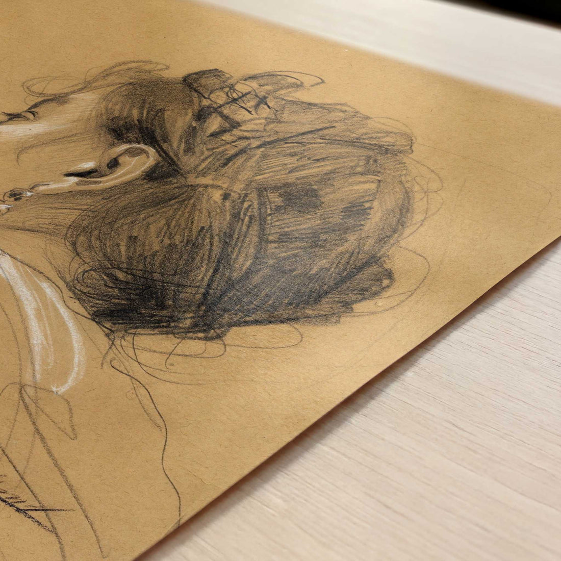 Portrait of a Woman (1918) by Gustav Klimt – Art Print - Close-up detail of the art print