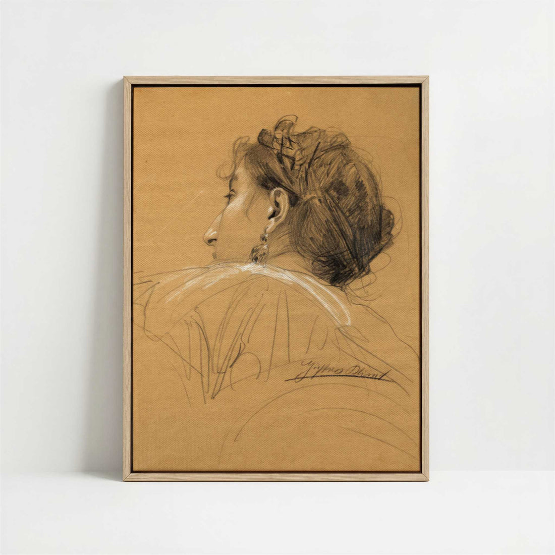 Framed Canvas - Framed canvas in oak color frame