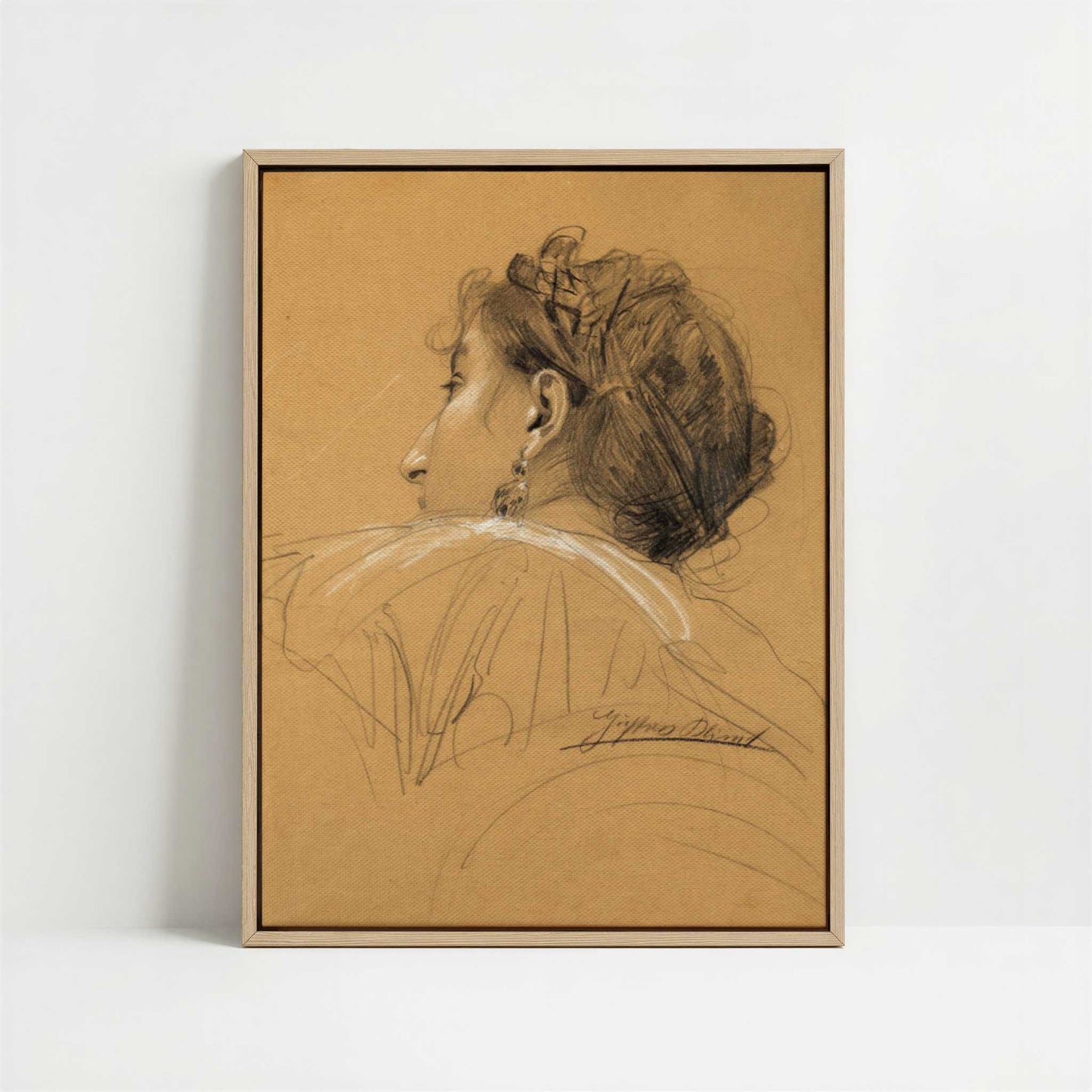 Framed Canvas - Framed canvas in oak color frame