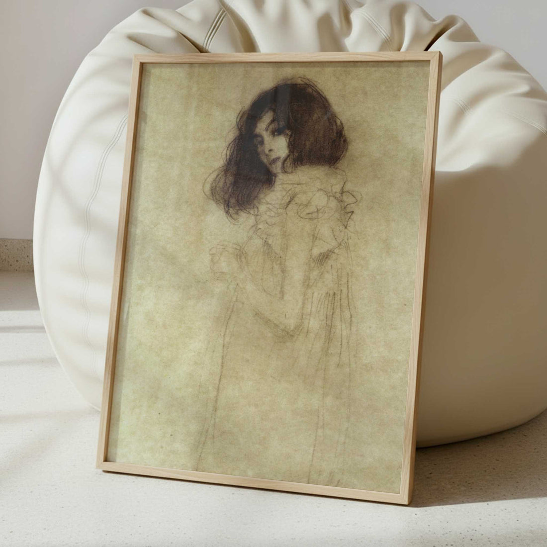 Portrait of a Young Woman (1896) by Gustav Klimt – Art Print - Interior inspiration