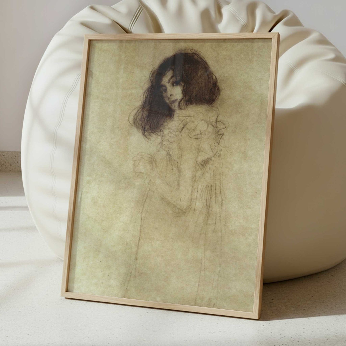 Portrait of a Young Woman (1896) by Gustav Klimt – Art Print - Interior inspiration