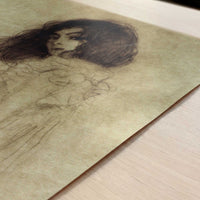 Portrait of a Young Woman (1896) by Gustav Klimt – Art Print - Close-up detail of the art print