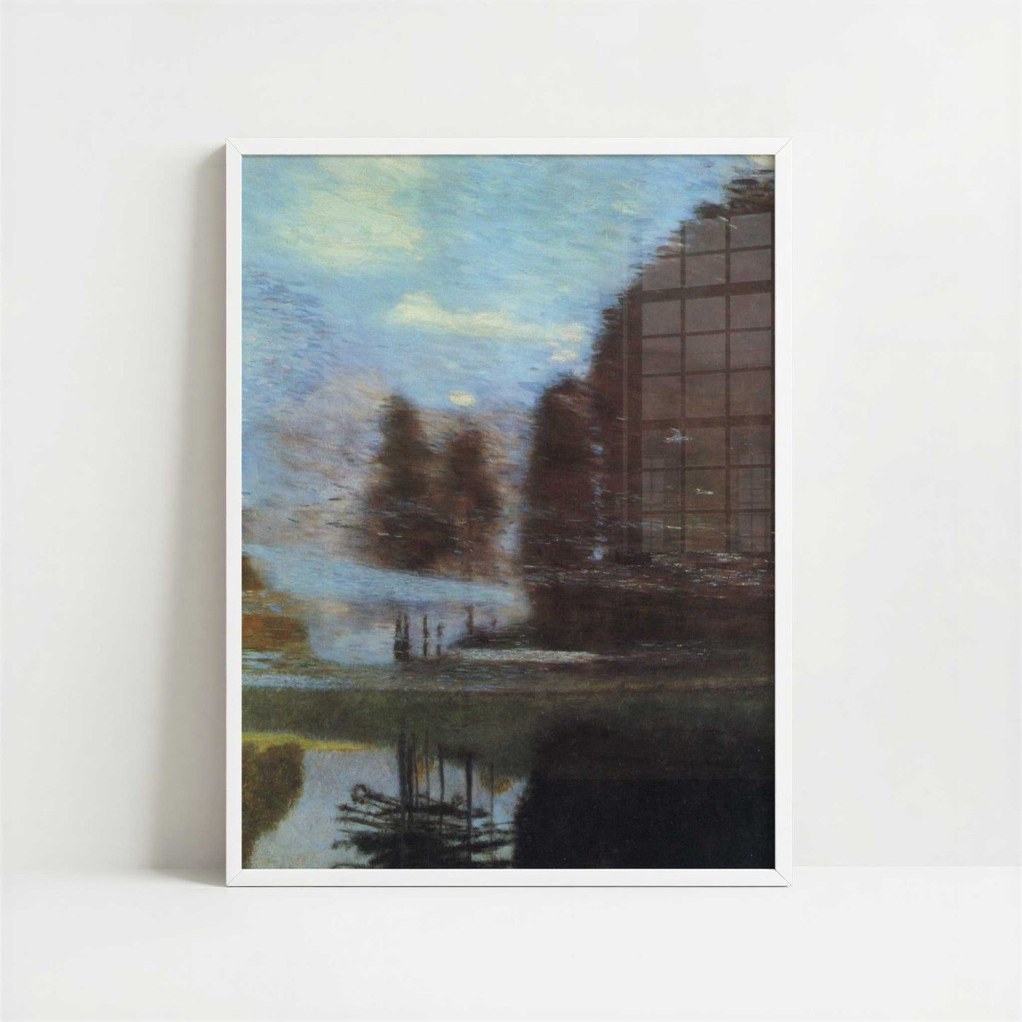 Quiet Pond in Park at Schloss Kammer (1899) by Gustav Klimt – Art Print - Art print in white frame