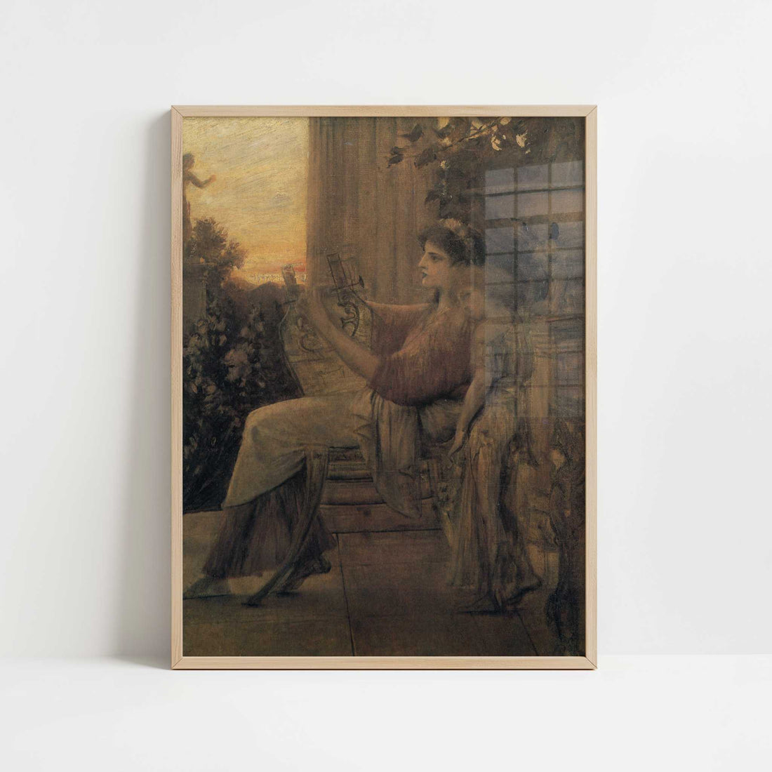 Sappho (1888-90) by Gustav Klimt – Art Print - Art print in oak frame
