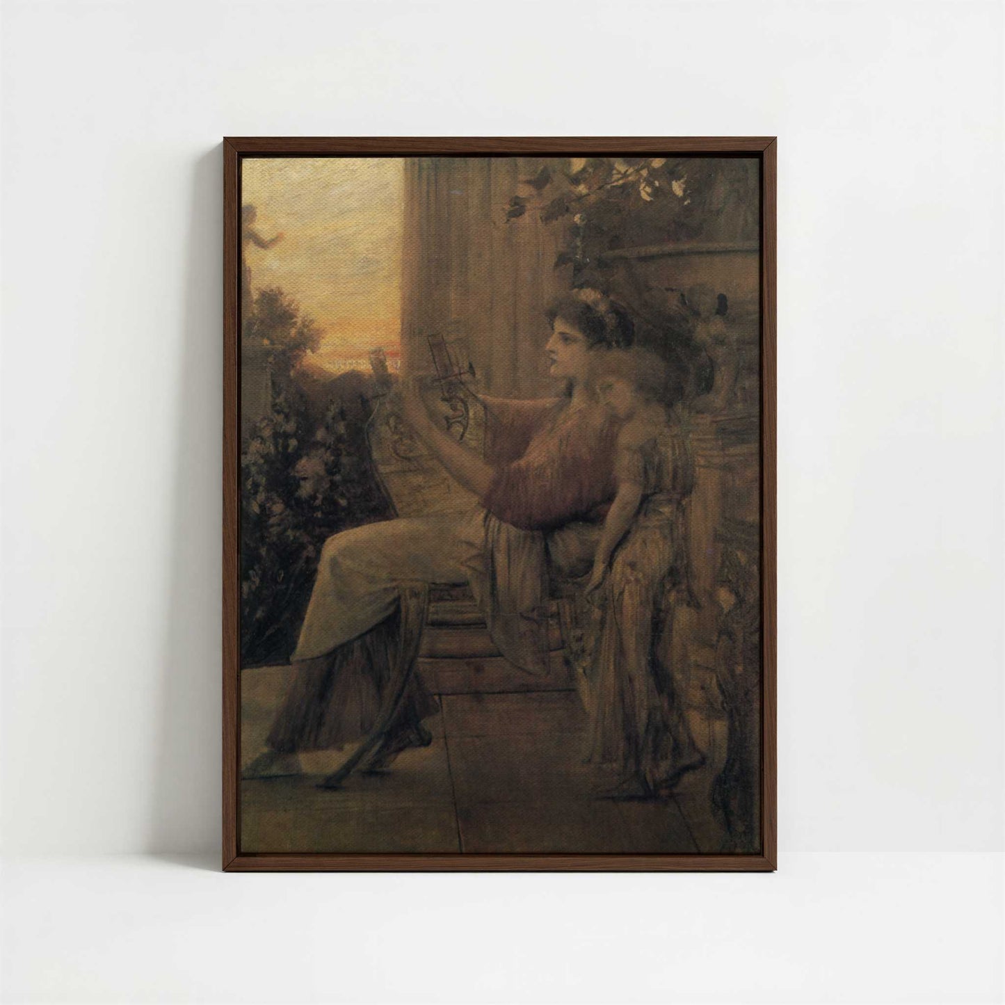 Framed Canvas - Framed canvas in dark wood color frame