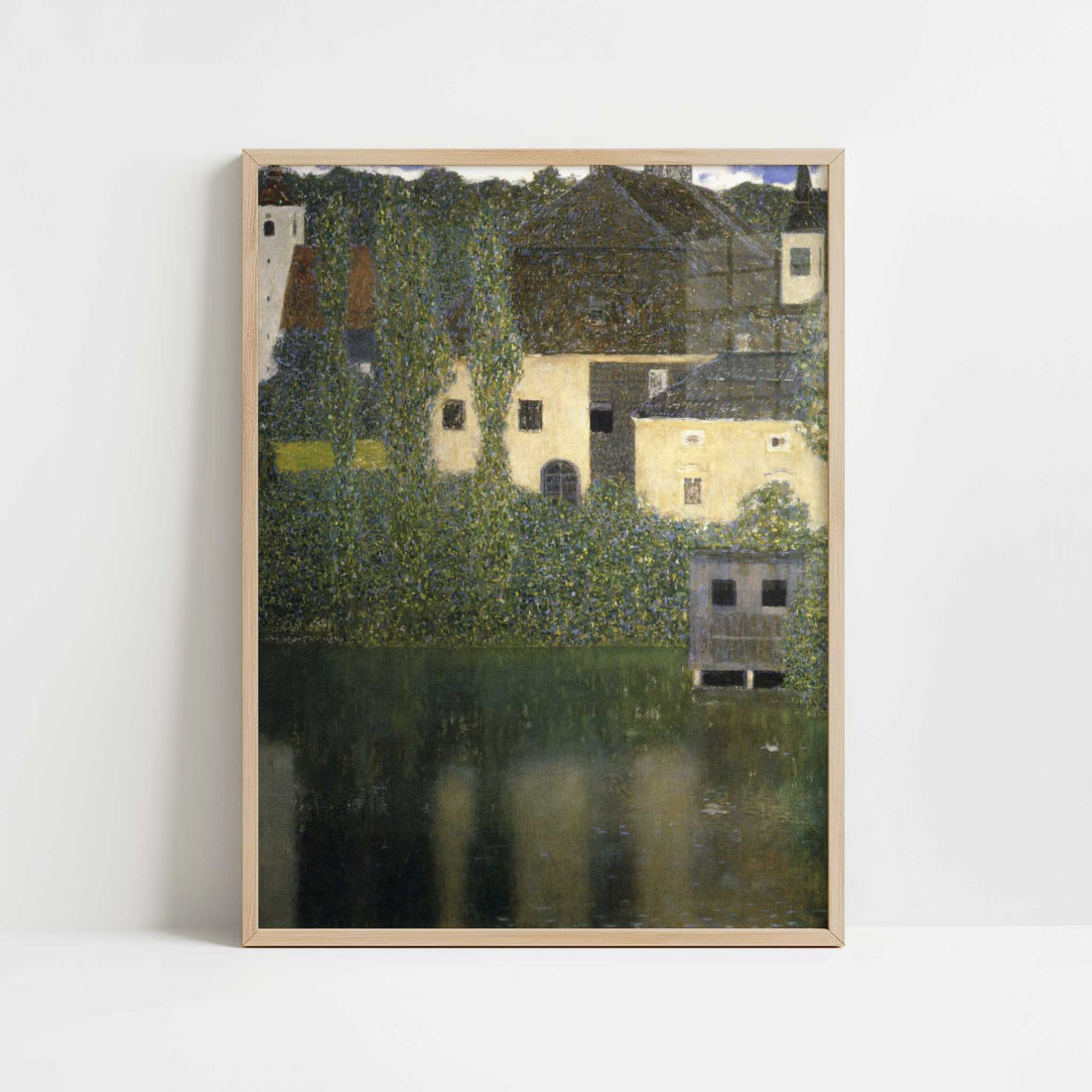 Schloss Kammer on Lake Attersee I (1908) by Gustav Klimt – Art Print - Art print in oak frame