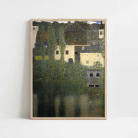 Schloss Kammer on Lake Attersee I (1908) by Gustav Klimt – Art Print - Art print in oak frame