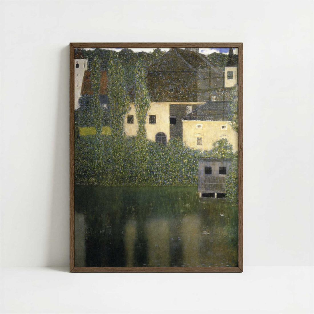 Schloss Kammer on Lake Attersee I (1908) by Gustav Klimt – Art Print - Art print in dark wood frame