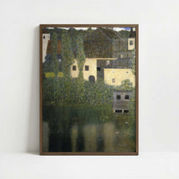 Schloss Kammer on Lake Attersee I (1908) by Gustav Klimt – Art Print - Art print in dark wood frame
