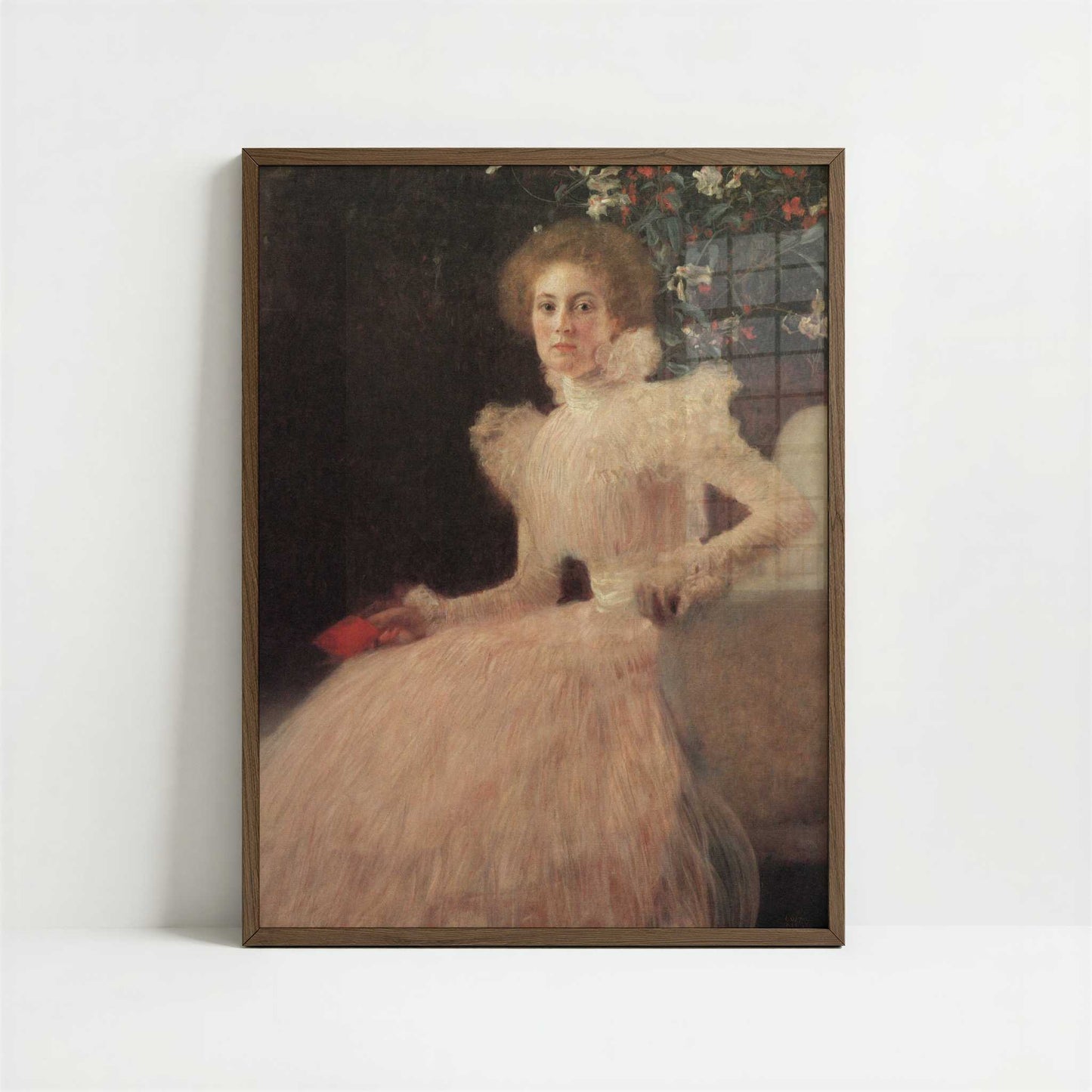 Sonja Knips (1898) by Gustav Klimt – Art Print - Art print in dark wood frame
