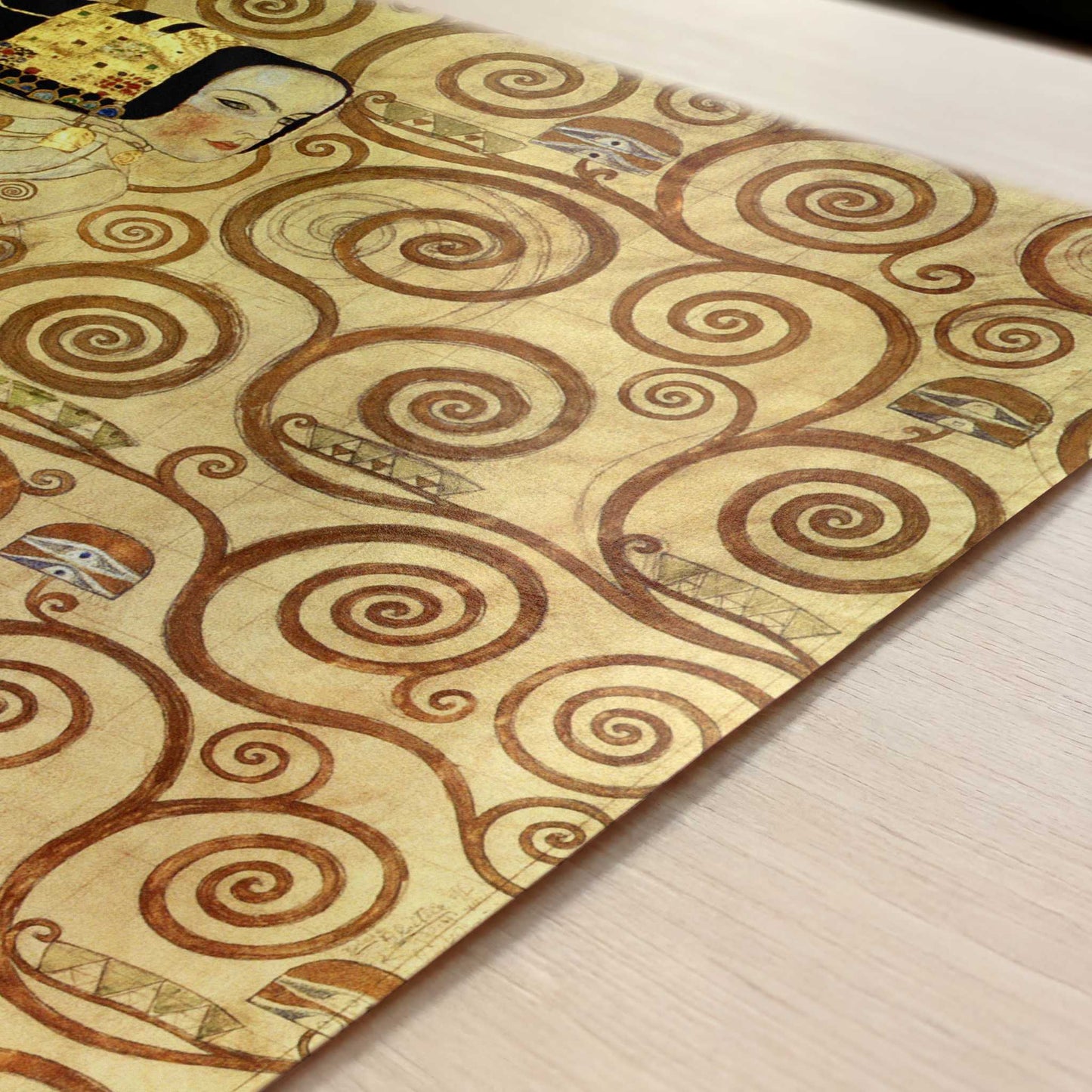 Expectation (1905-9) by Gustav Klimt – Art Print - Close-up detail of the art print