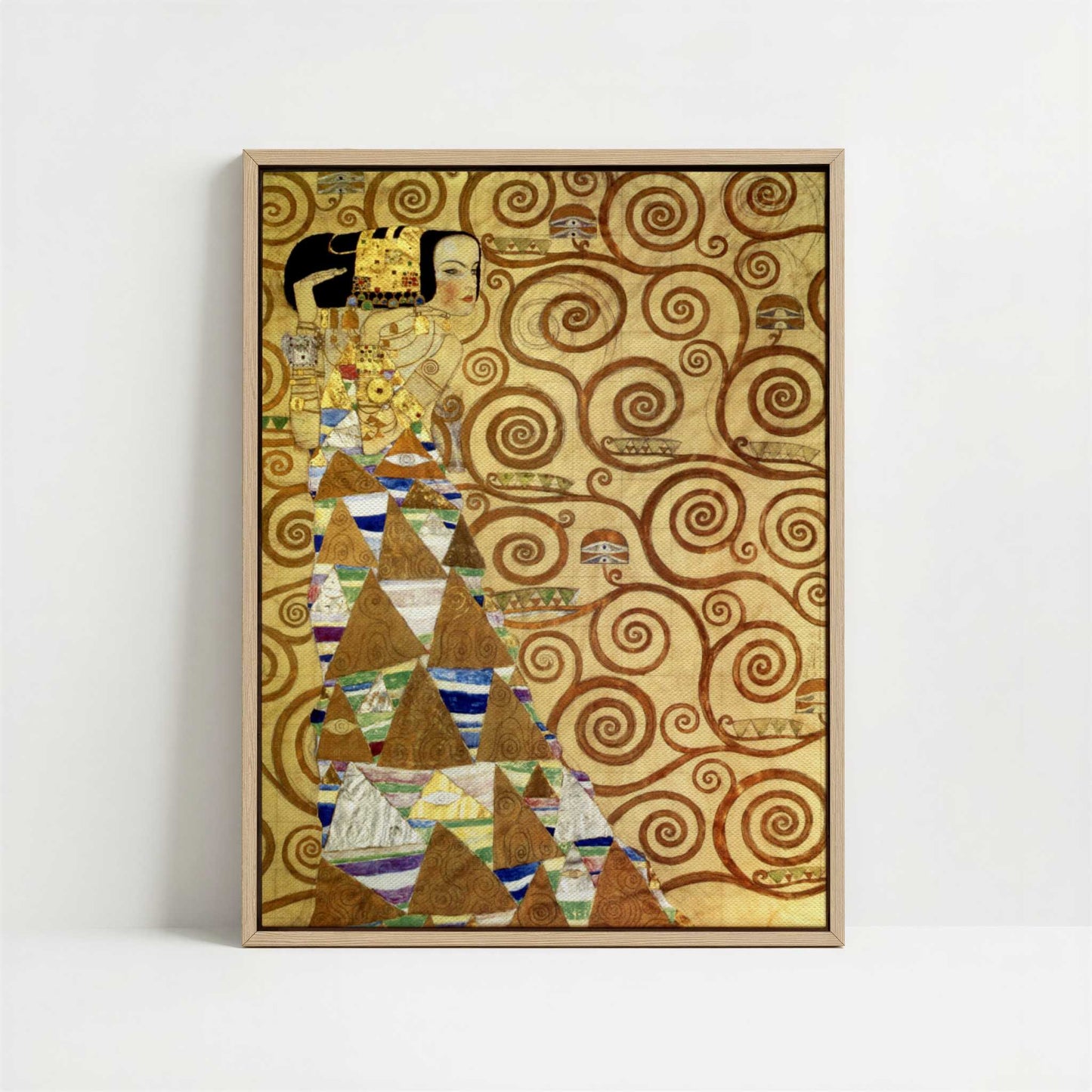Framed Canvas - Framed canvas in oak color frame
