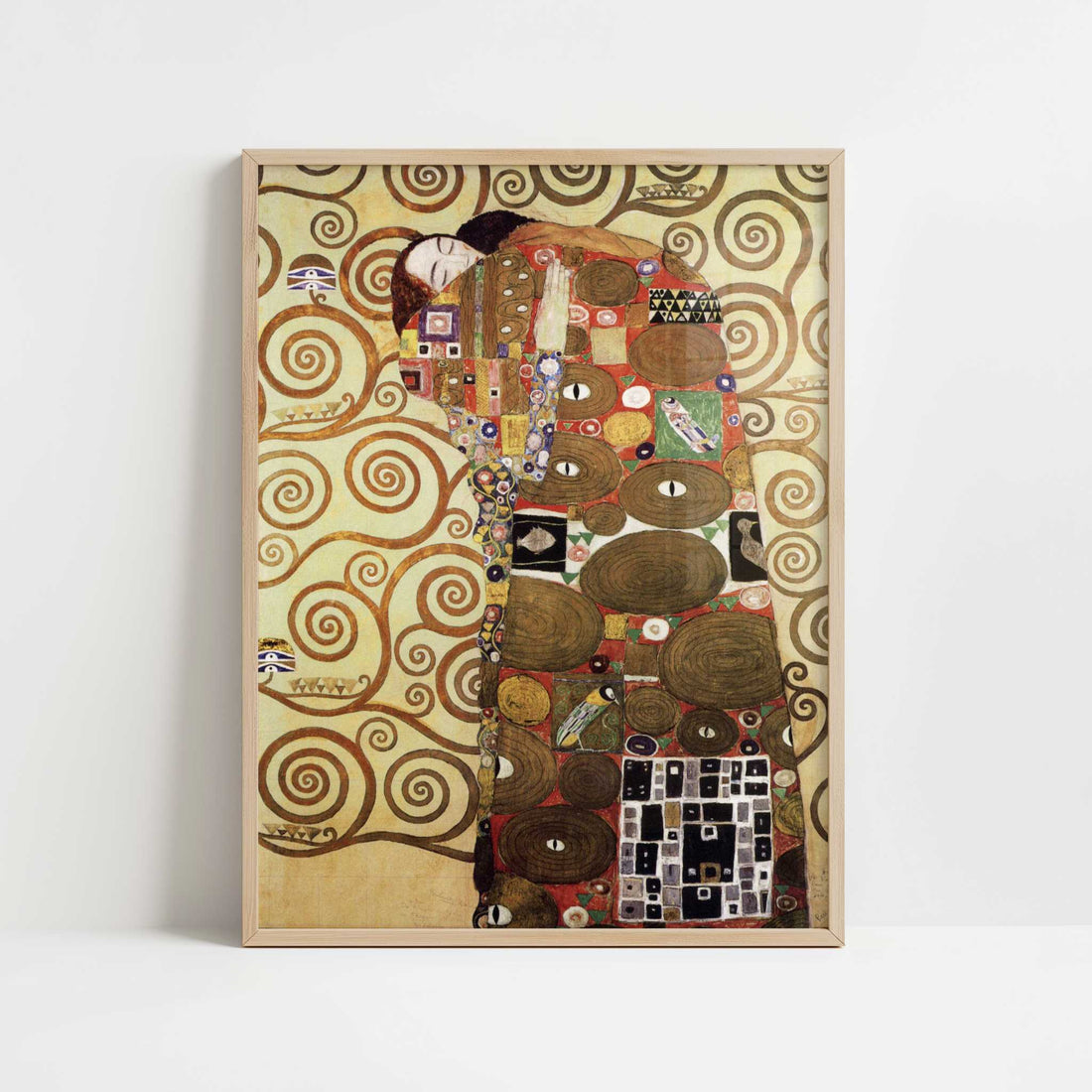 Stoclet Frieze, Fulfilment (1905-9) by Gustav Klimt – Art Print - Art print in oak frame