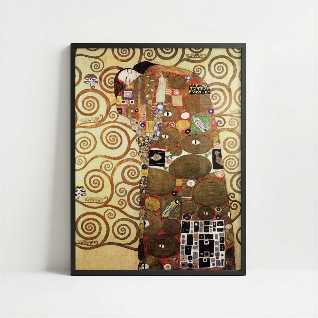 Stoclet Frieze, Fulfilment (1905-9) by Gustav Klimt – Art Print - Art print in black frame