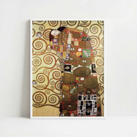 Stoclet Frieze, Fulfilment (1905-9) by Gustav Klimt – Art Print - Art print in white frame