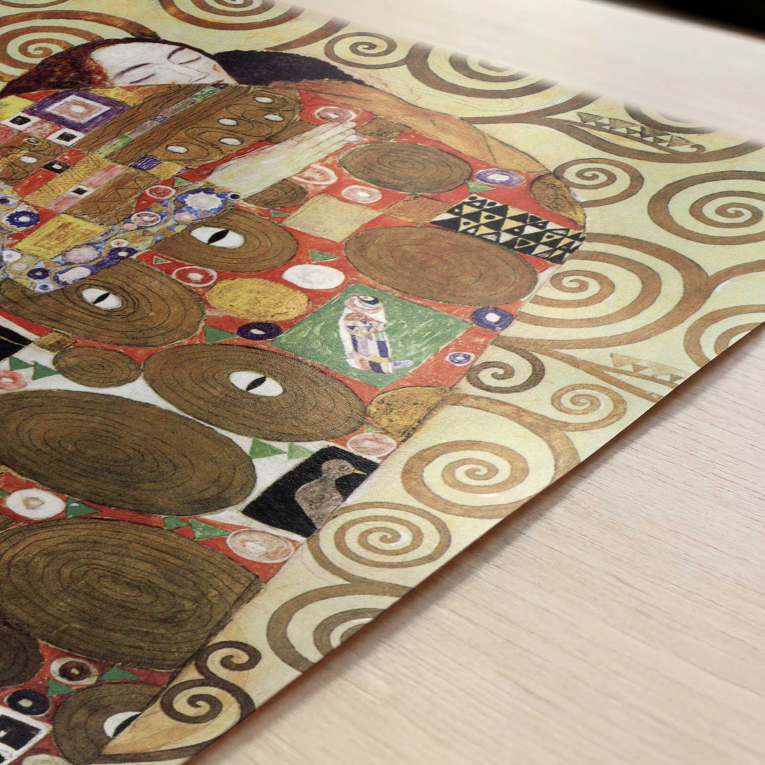 Stoclet Frieze, Fulfilment (1905-9) by Gustav Klimt – Art Print - Close-up detail of the art print