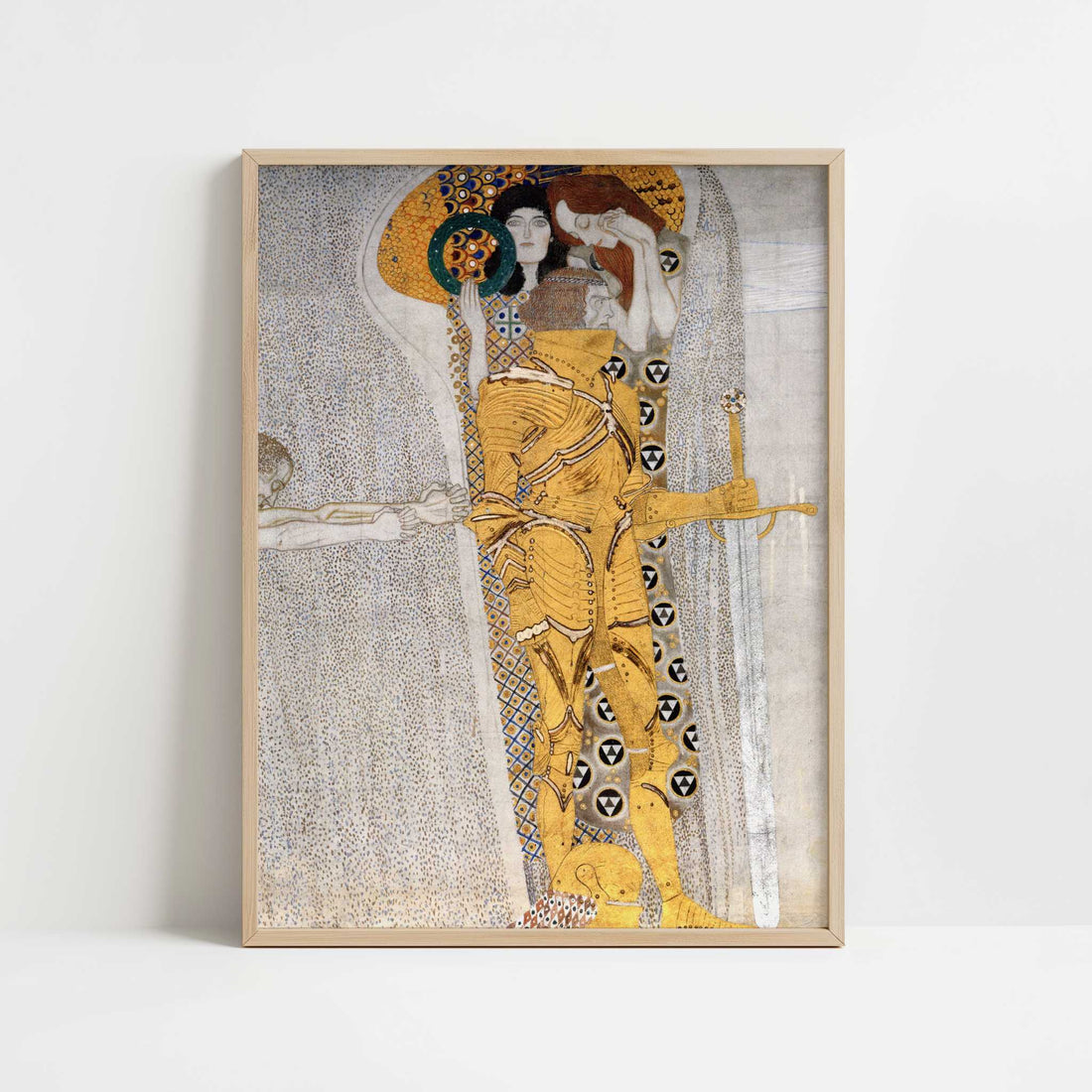 The Beethoven Frieze II (1902) by Gustav Klimt – Art Print - Art print in oak frame