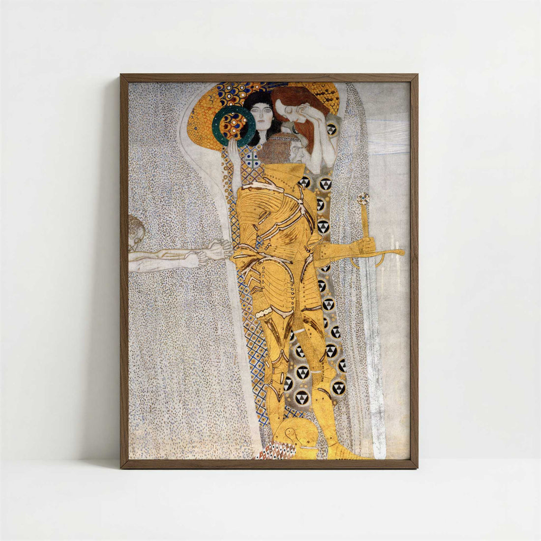 The Beethoven Frieze II (1902) by Gustav Klimt – Art Print - Art print in dark wood frame