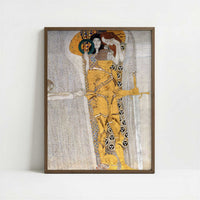 The Beethoven Frieze II (1902) by Gustav Klimt – Art Print - Art print in dark wood frame