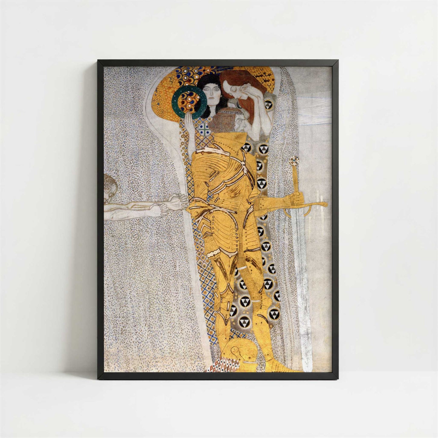 The Beethoven Frieze II (1902) by Gustav Klimt – Art Print - Art print in black frame