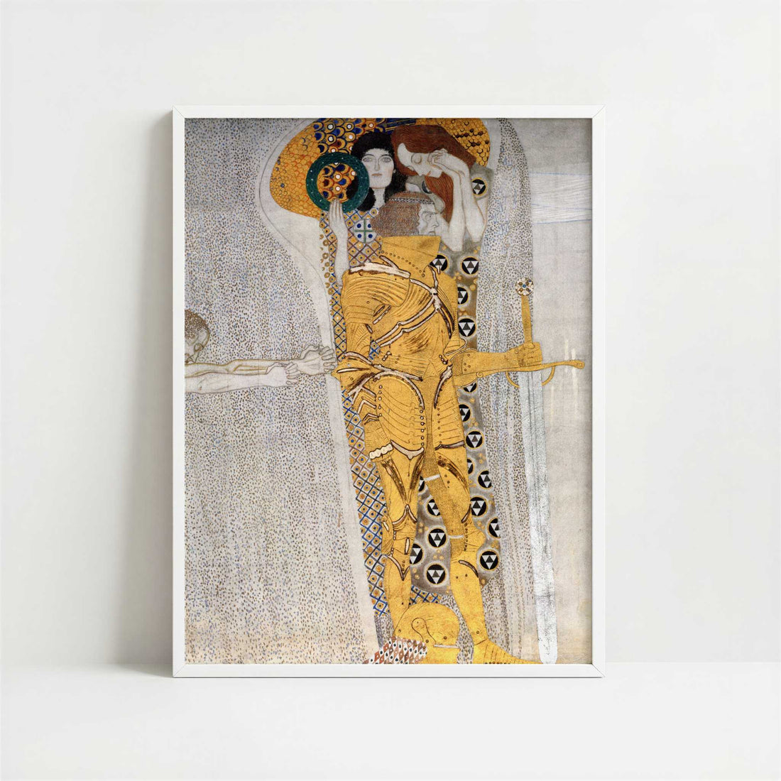 The Beethoven Frieze II (1902) by Gustav Klimt – Art Print - Art print in white frame