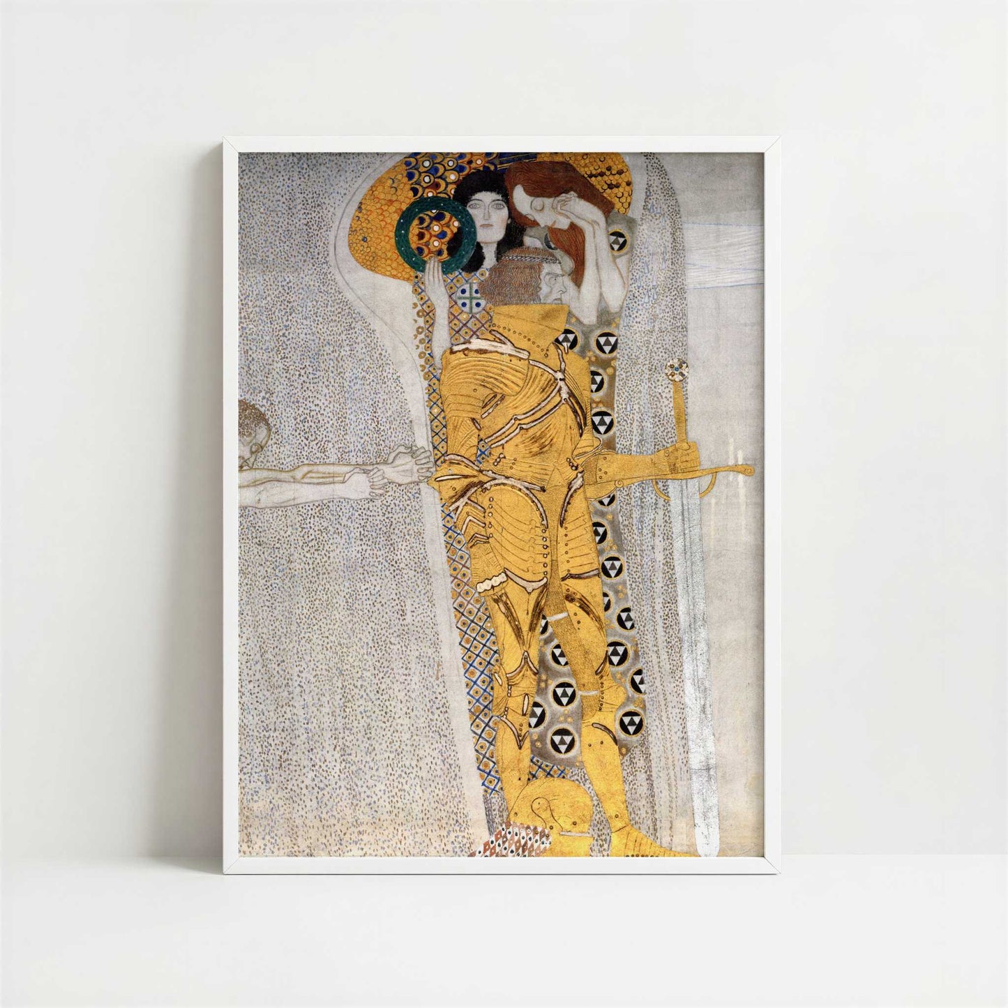 The Beethoven Frieze II (1902) by Gustav Klimt – Art Print - Art print in white frame