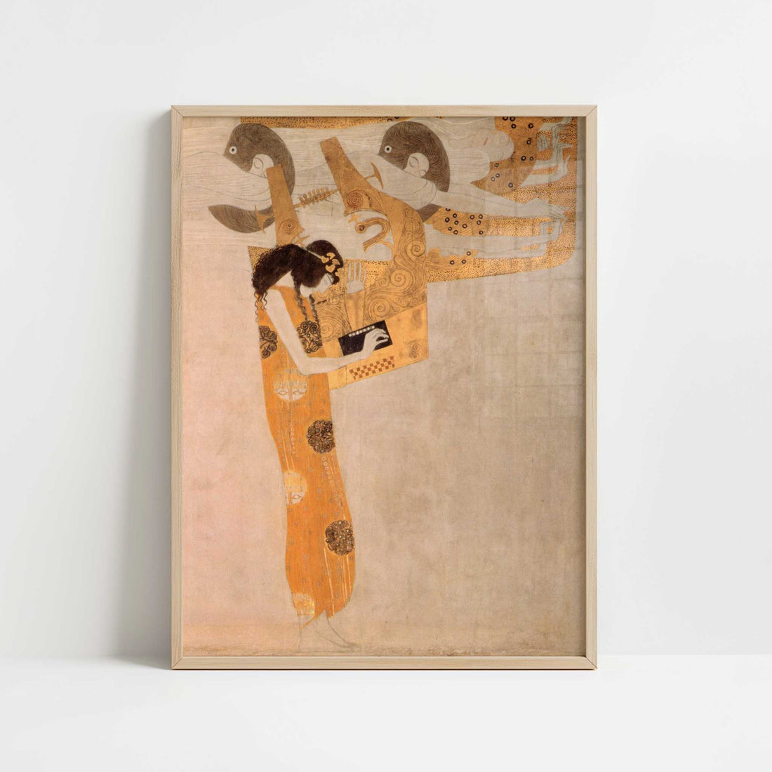The Beethoven Frieze IV (1902) by Gustav Klimt – Art Print - Art print in oak frame