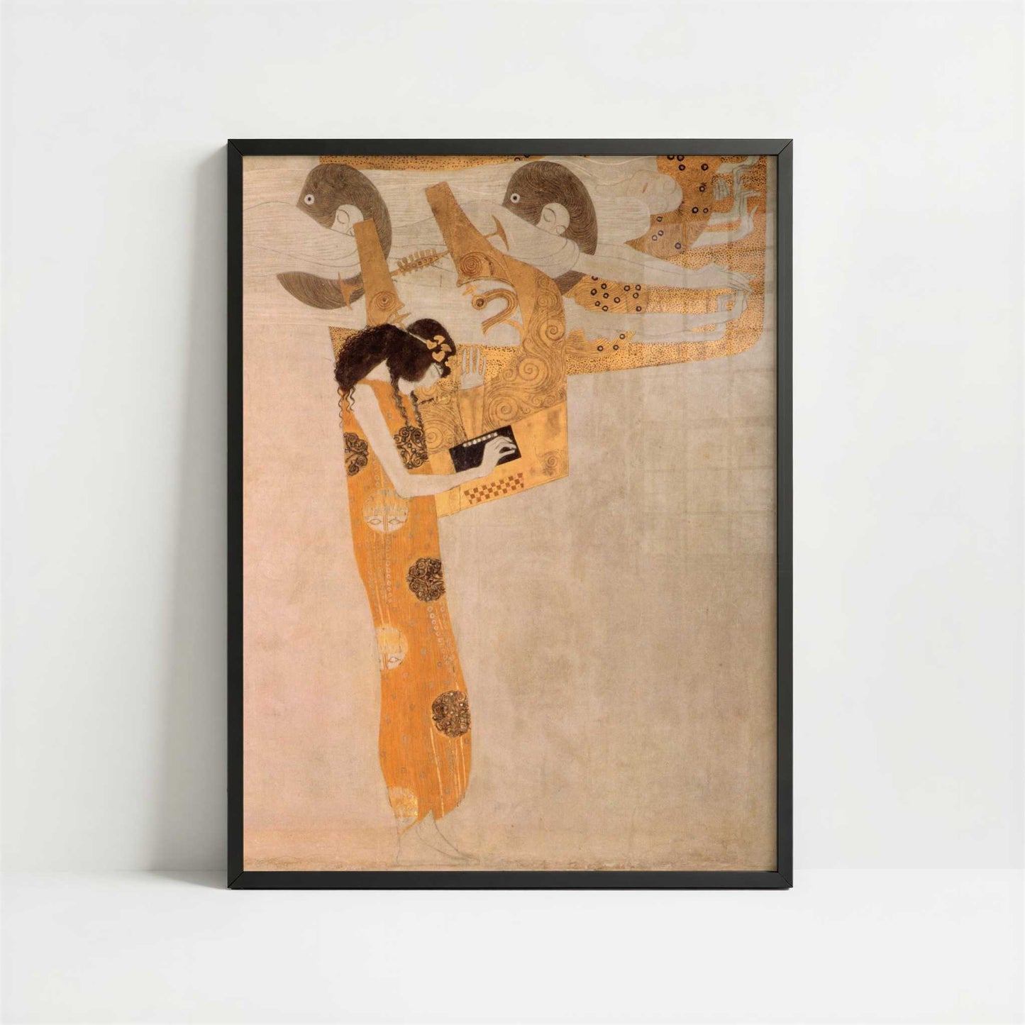 The Beethoven Frieze IV (1902) by Gustav Klimt – Art Print - Art print in black frame