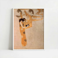 The Beethoven Frieze IV (1902) by Gustav Klimt – Art Print - Art print in white frame