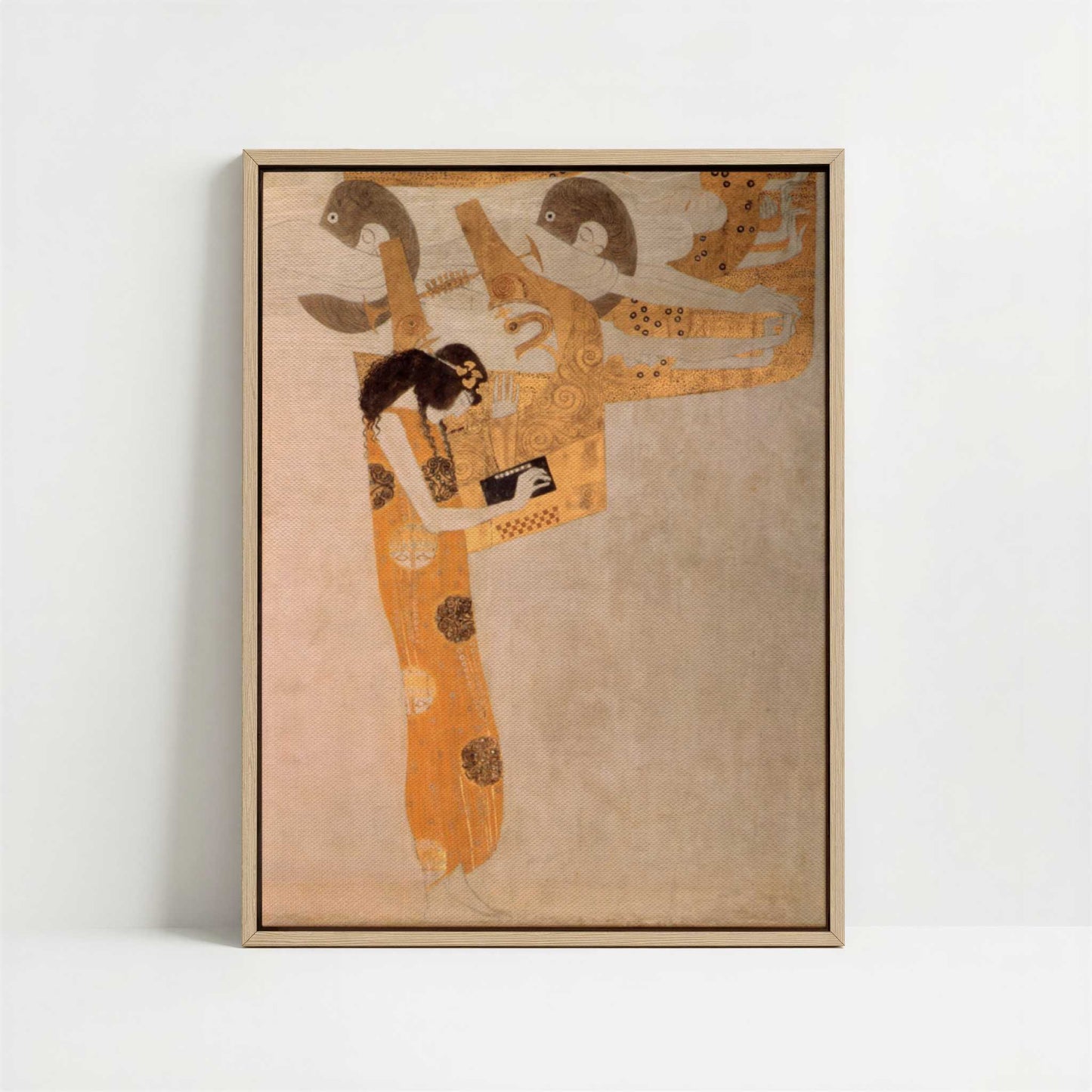Framed Canvas - Framed canvas in oak color frame
