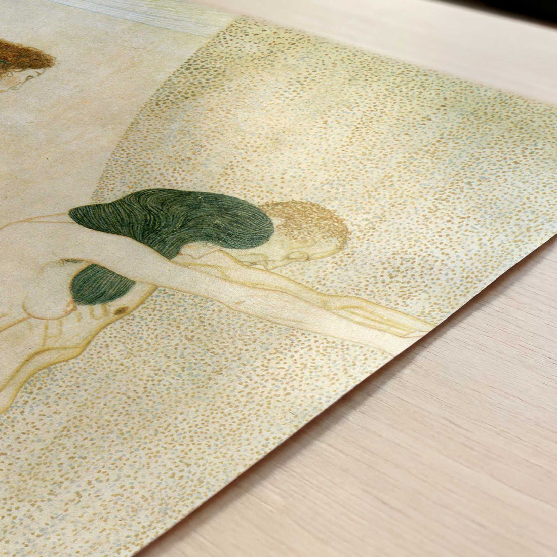 The Beethoven Frieze I (1902) by Gustav Klimt – Art Print - Close-up detail of the art print