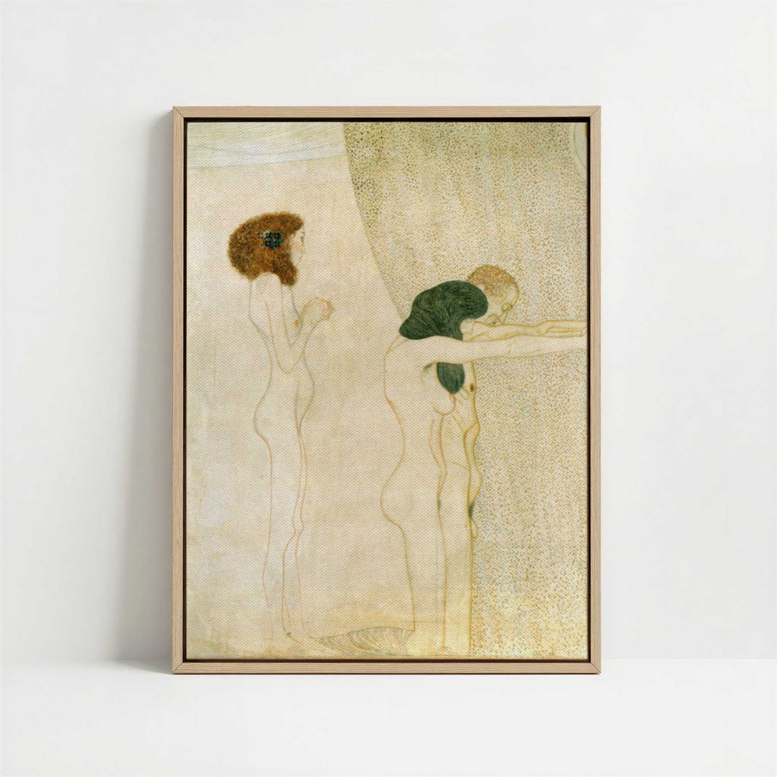 Framed Canvas - Framed canvas in oak color frame