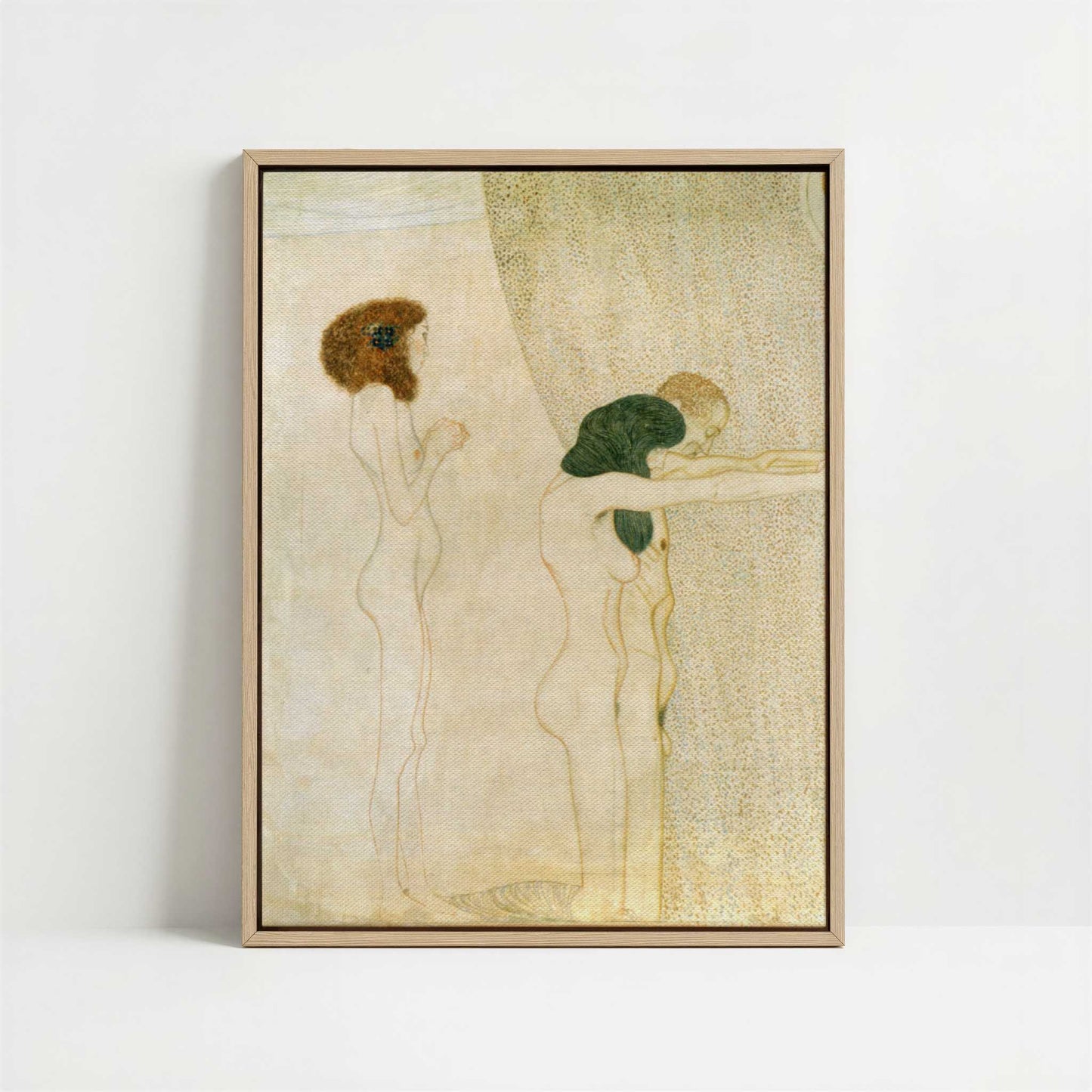 Framed Canvas - Framed canvas in oak color frame