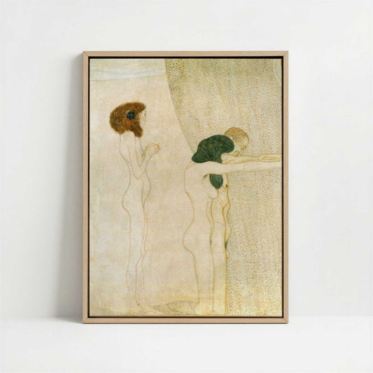 Framed Canvas - Framed canvas in oak color frame