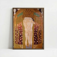 The Beethoven Frieze VIII (1902) by Gustav Klimt – Art Print - Art print in dark wood frame