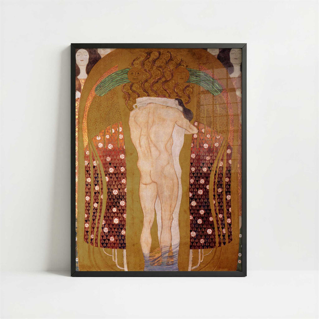 The Beethoven Frieze VIII (1902) by Gustav Klimt – Art Print - Art print in black frame