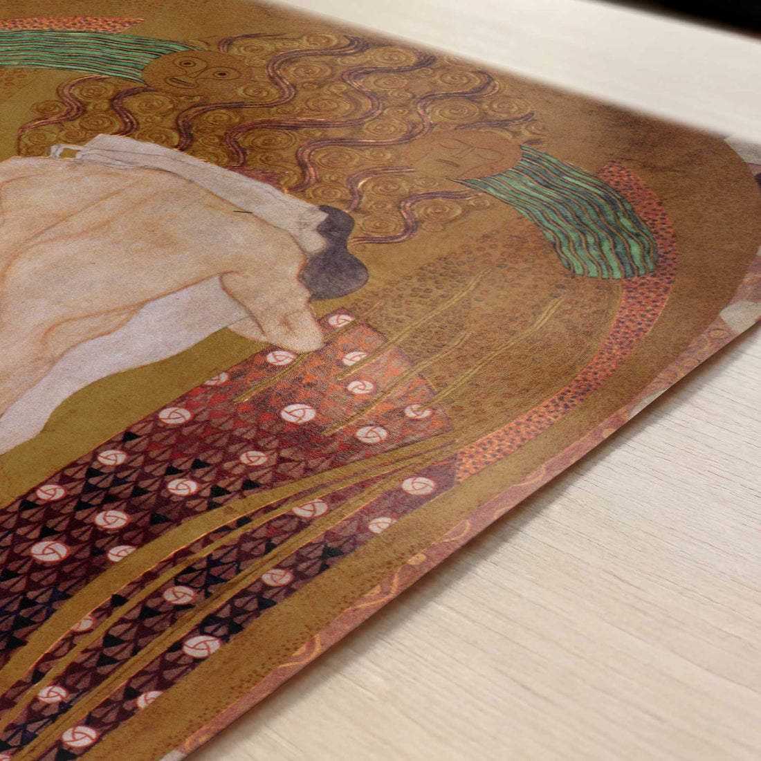 The Beethoven Frieze VIII (1902) by Gustav Klimt – Art Print - Close-up detail of the art print