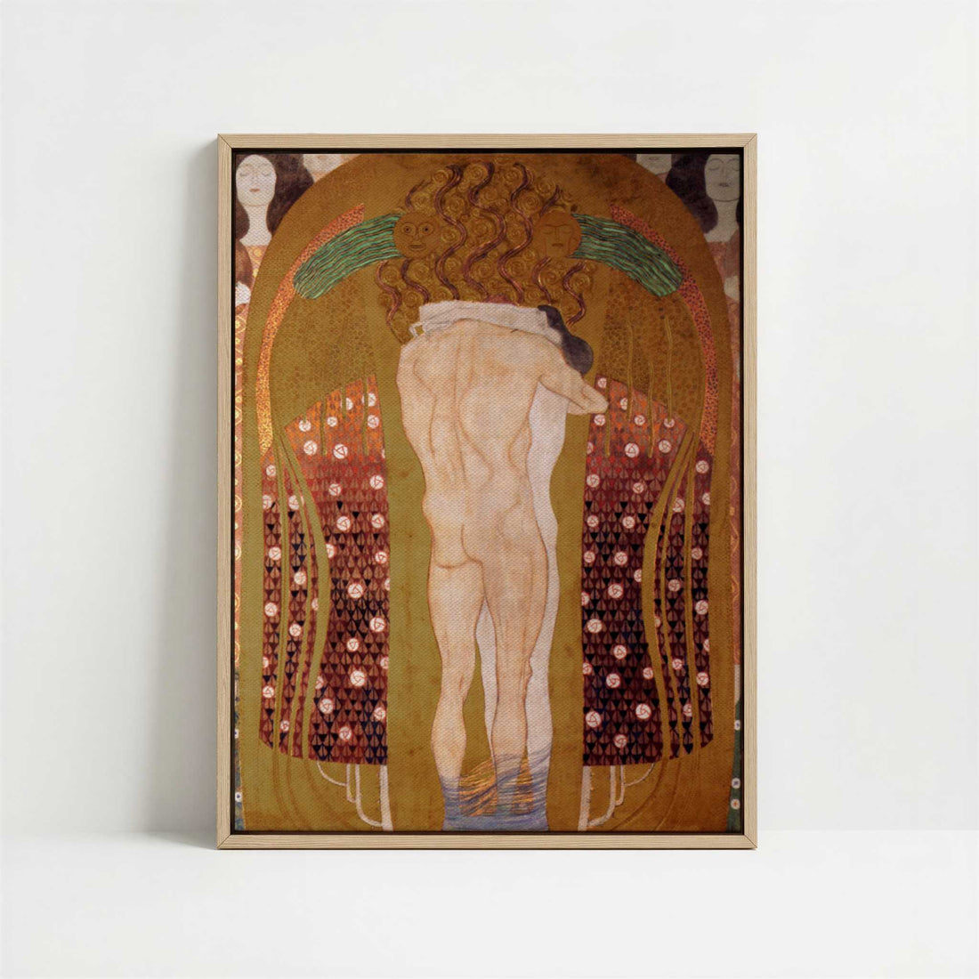 Framed Canvas - Framed canvas in oak color frame
