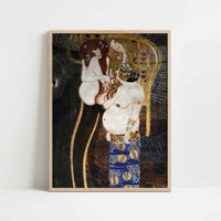 The Beethoven Frieze VI (1902) by Gustav Klimt – Art Print - Art print in oak frame