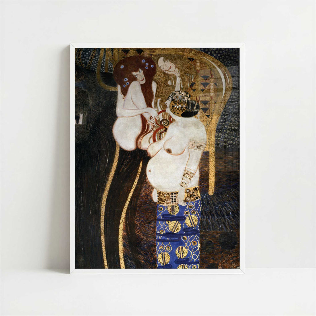 The Beethoven Frieze VI (1902) by Gustav Klimt – Art Print - Art print in white frame