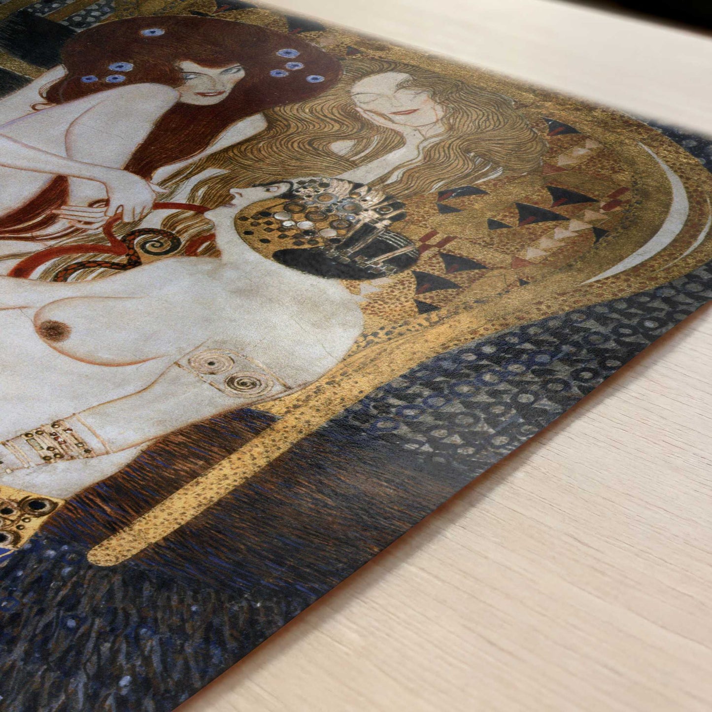 The Beethoven Frieze VI (1902) by Gustav Klimt – Art Print - Close-up detail of the art print