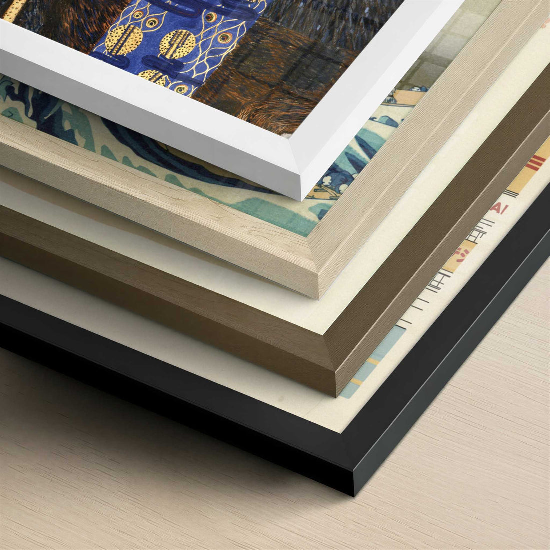 The Beethoven Frieze VI (1902) by Gustav Klimt – Art Print - Close-up detail of the different frames