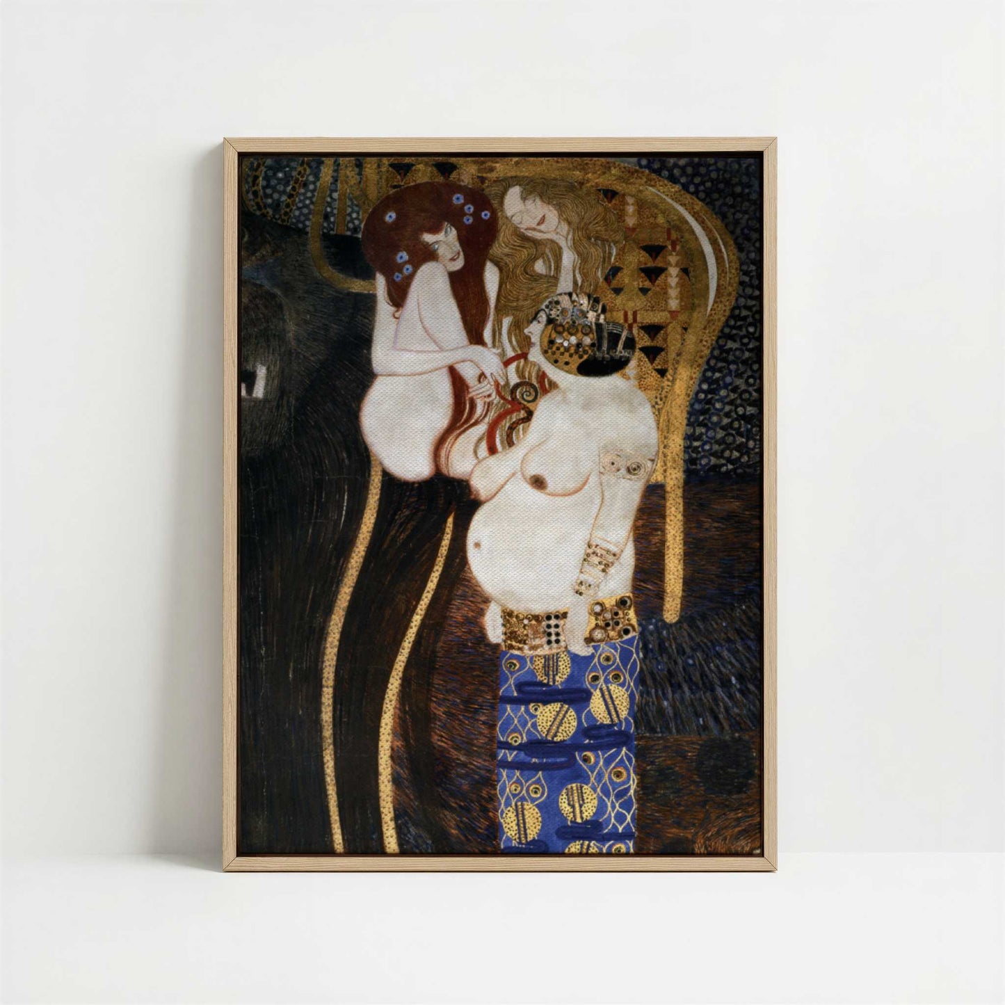Framed Canvas - Framed canvas in oak color frame